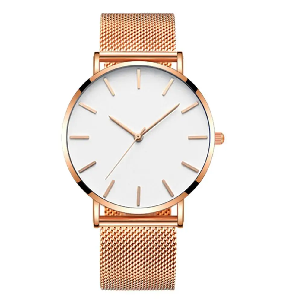 

reloj hombre 2018 Fashion Men Mesh Band Strap No Numbers Round Dial Analog Quartz Wrist Watch watch men