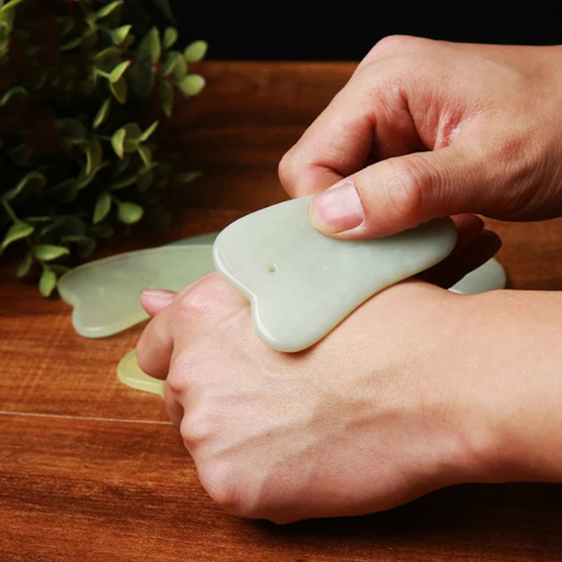 Natural Jade Guasha Board Scraching Facial Eyes Scraping Gua Sha SPA Massage Tool Acupoints Plate Massager Beauty Body Care