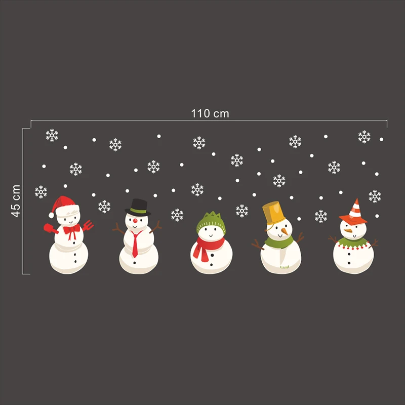 Наклейки на стену с изображением снеговика, оленя, дома, гостиной, Рождества, украшения для Витрины Магазина, стекло, ПВХ, Декор, Рождественский Санта-Клаус, наклейки - Цвет: Xmas113