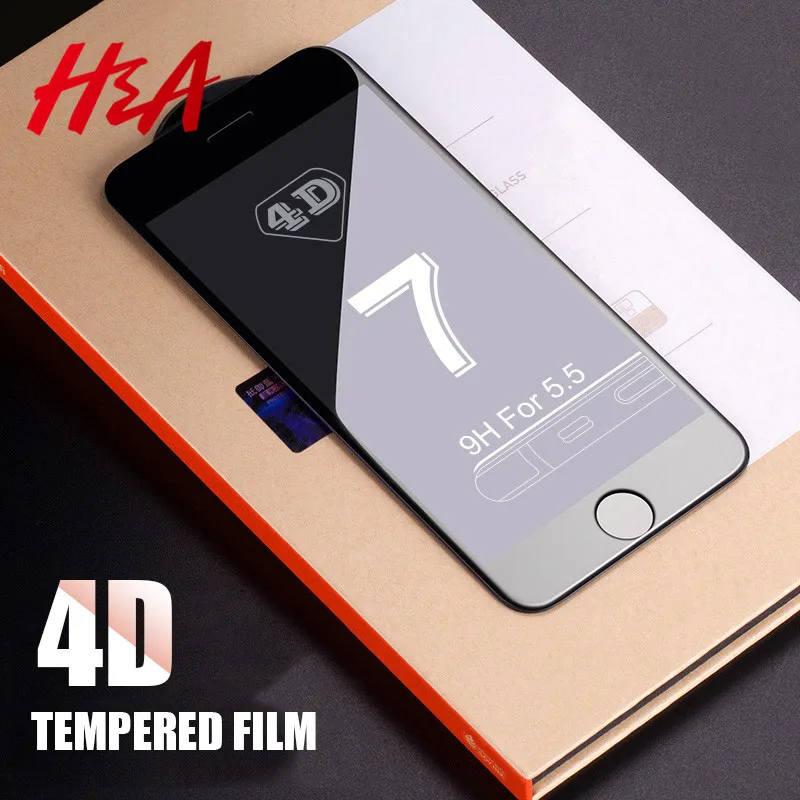 Koop H amp; EEN 4D Volledige Cover Edge Gehard Glas Voor iPhone 7 8 6 Plus Screen Protector Voor iPhone 6 6 s 7 Plus Film Bescherming Glas