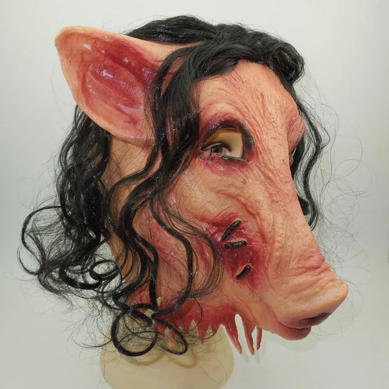 terror horror scary halloween props toys cosplay scary creepy pig terror horror scary halloween props toys cosplay scary creepy pig halloween head latex scary silicone mask animal in party masks from home garden on