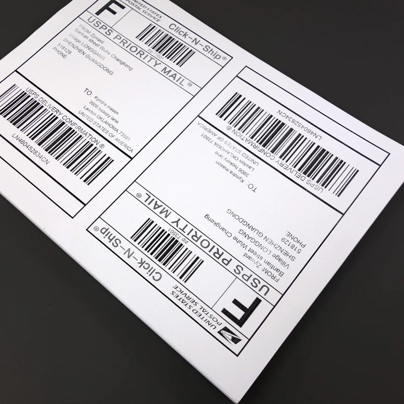 Самоклеящаяся наклейка A4 100 шт. этикетка на адрес USPS для струйных/лазерных