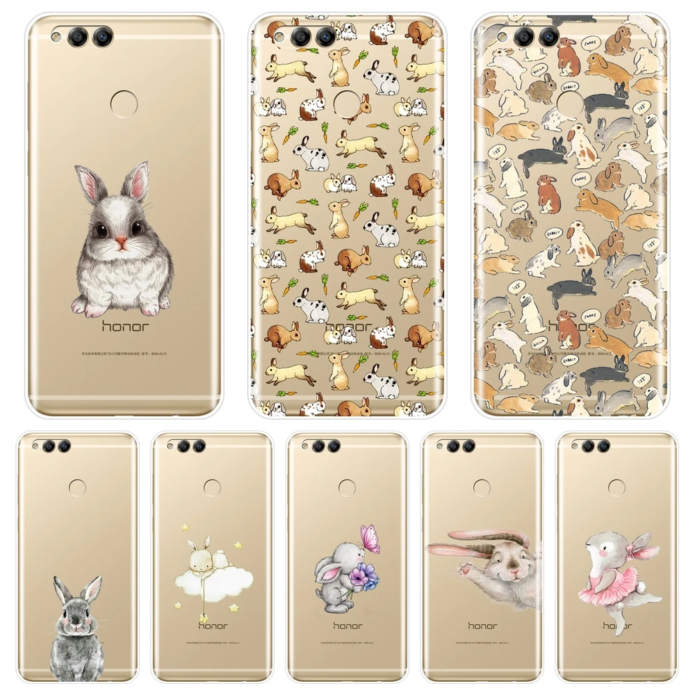 

Back Cover For Huawei Honor 7 8 9 10 Lite 7S 7X 7A 7C Pro Soft Silicone Kawaii Rabbit Phone Case For Huawei Honor 10 9 8 8X MAX