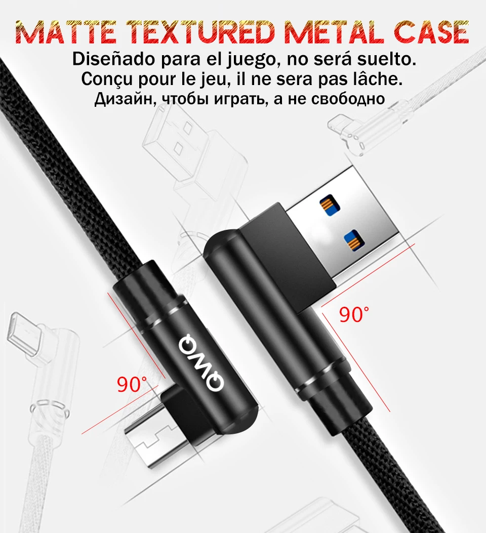 3а 90 градусов локоть Micro USB кабель быстрой зарядки USB кабель для передачи данных для samsung S6 S7 Edge Для Xiaomi мобильного телефона usb зарядный шнур