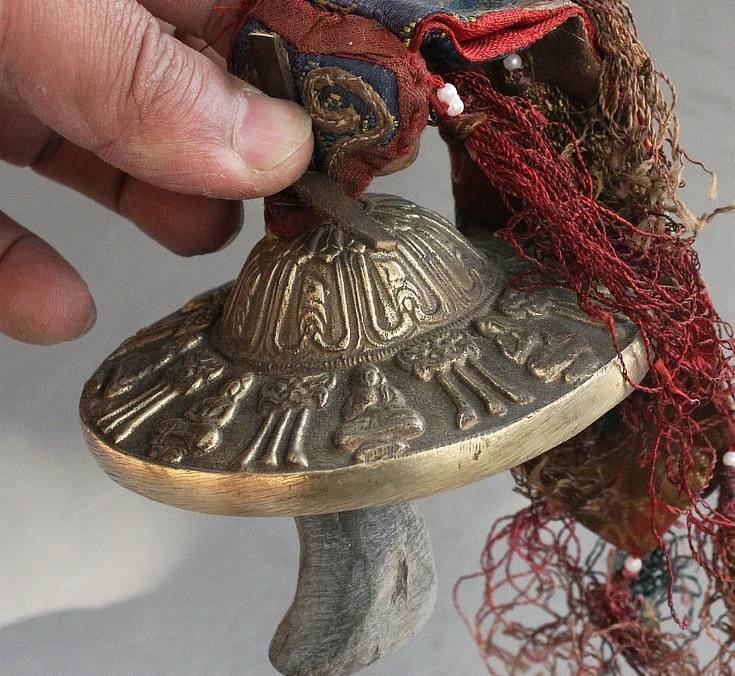 Tibet Buddhism Bronze Fane Shakyamuni Sakyamuni Statue Talisman Dorje Vajra Bell | Дом и сад