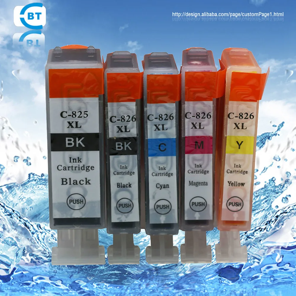 

5pcs Compatible pgi-825 cli-826 ink cartridge for IP4880/IP4980 ix6580 printer