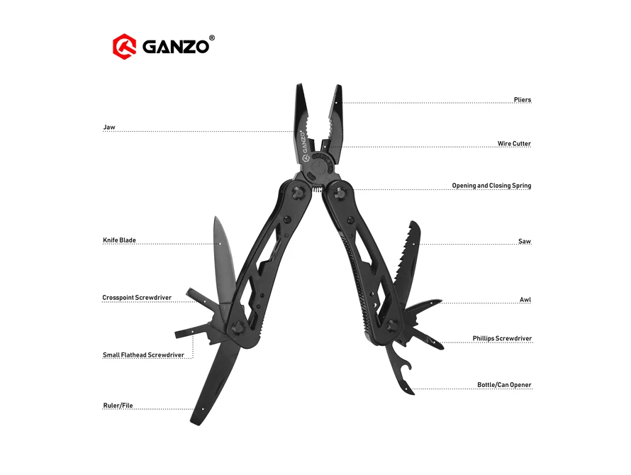 Ganzo G104 отвертка Биты мульти Складные плоскогубцы из нержавеющей стали многофункциональные складные плоскогубцы Карманный Кемпинг ручной инструмент