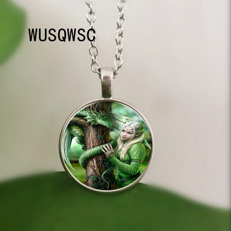 

Hot! Beauty and Violence Dragon Pendant Necklace Antique Silver / Bronze Chain Glass Necklace Vintage Jewelry Gift For Women Men