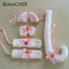 Лолита уши стерео персонажи мультфильмов Чистый длинный мех кошка стереоскопические уши лисы головные уборы заколки для волос Косплей Реквизит набор