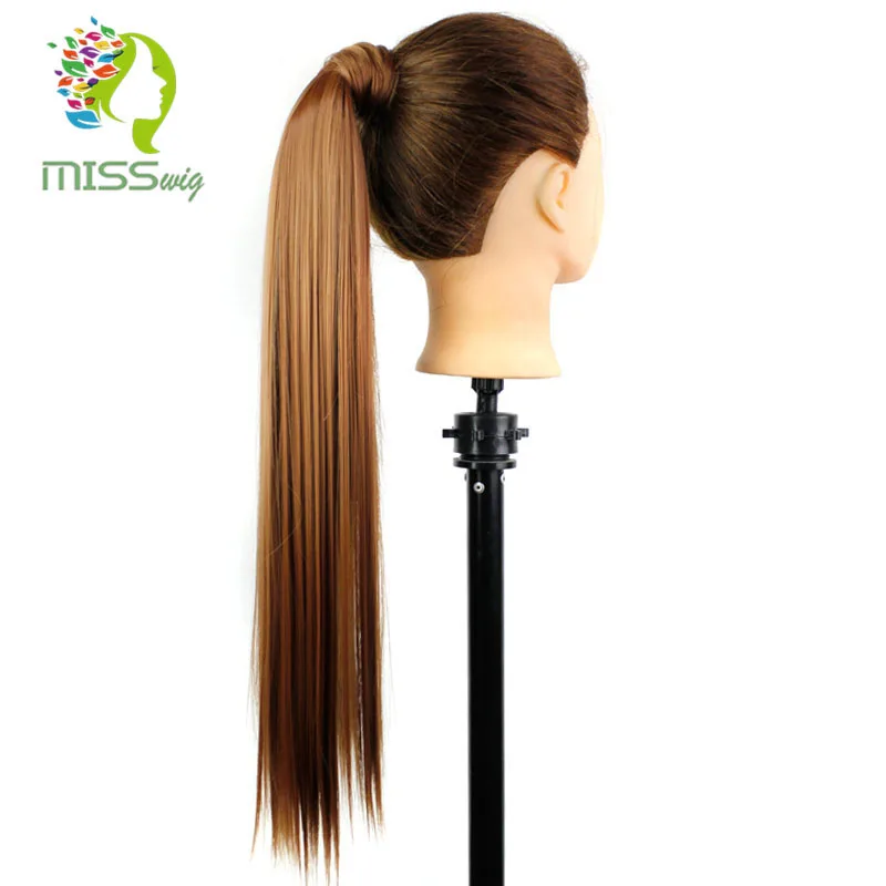 

MISS WIG 12 Colors Available 22" Long Silky Straight Synthetic Drawstring Ponytail Clip in Extension Style High Temperatur Fiber