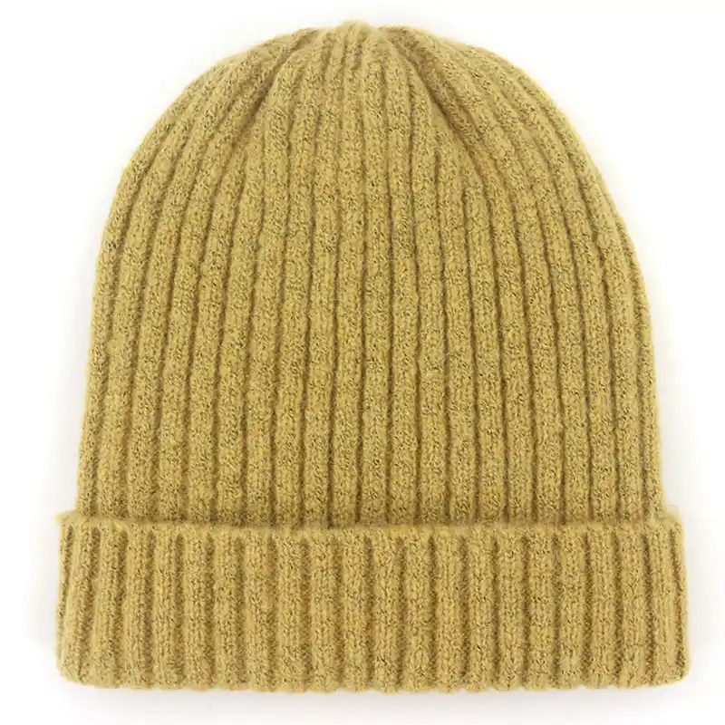 blue and yellow beanie hat