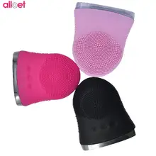 Мини-Электрический Уход за кожей лица Очищающее пор Вибрация Waterpoof Силиконовые лица вибрации Уход за кожей SPA Гель очищающий мягкий Кисточки гидромассажная