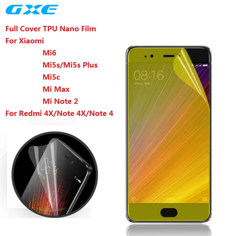 Мягкая 3d пленка GXE защитная для Xiaomi Mi 6 5c 5x 5s Plus Max 2 Mix Note 3 Redmi 4 4X|screen protector film|protector