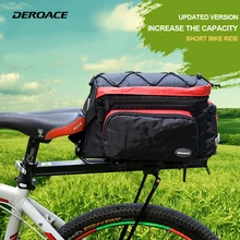 DEROACE Bicycle Bag Accessories Bag Rainproof Nylon Bicycle Basket Saddle Bags Backpack Versatile Black Unisex Bike Bags Ce