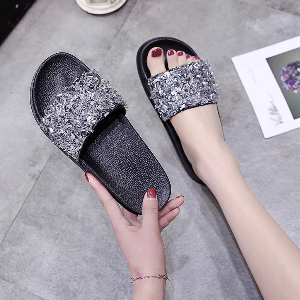 

JAYCOSIN Fashion Slippers 2019 Slip-On Summer Ladies Shallow Mouth Waterproof Flat Platform Casual Sandals Beach Shoes APR11