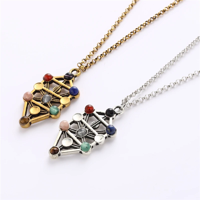 

Mixed Chakra Orgone Pendant Revitalization and Relaxation Chi Energy Enhancing Crystal Necklace
