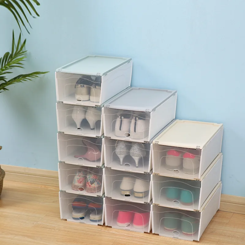 

Transparent Shoe Storage Box Plastic Folding Shoe Box Toy Storage Storage Bins