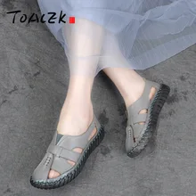 Summer Leather breathable casual shoes, soft bottom anti-skid hole shoes, flat sandals, women's single Shoes цена Summer Leather breathable casual shoes, soft bottom anti-skid hole shoes, flat sandals, women's single Shoes цены онлайн