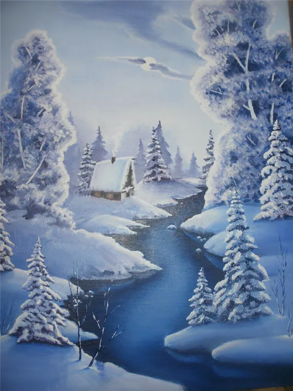 Полная квадратная Алмазная вышивка распродажа зимняя Ландшафтная мозаика с бриллиантами Снежный пейзаж, картина, выложенная алмазами Вышивка крестом Стразы - Цвет: 6
