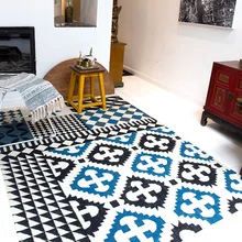 Килим Твердый шерсть марокканский ковер для гостиной геометрический синий индийский ковер богемский цветок современный коврик дизайн скандинавский стиль