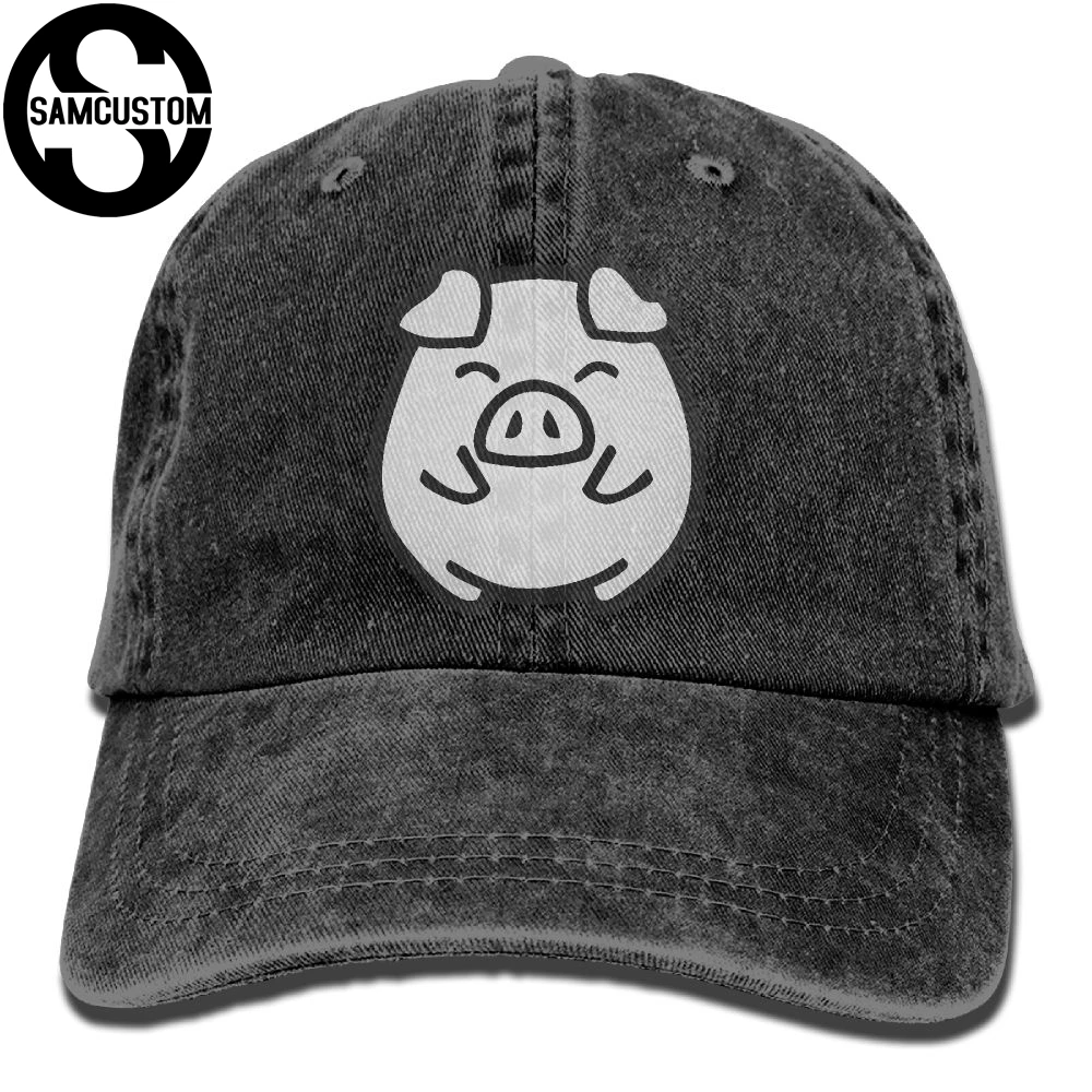 SAMCUSTOM pig 3D Creative personality Washed Denim Hats Autumn Summer Men Women Golf Sunblock Hockey Caps