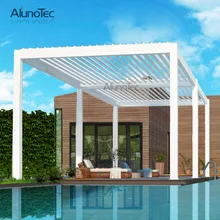 Дистанционное управление Алюминия Лувр крыши Водонепроницаемый палатки беседка 6 м x 5 м x 3 м