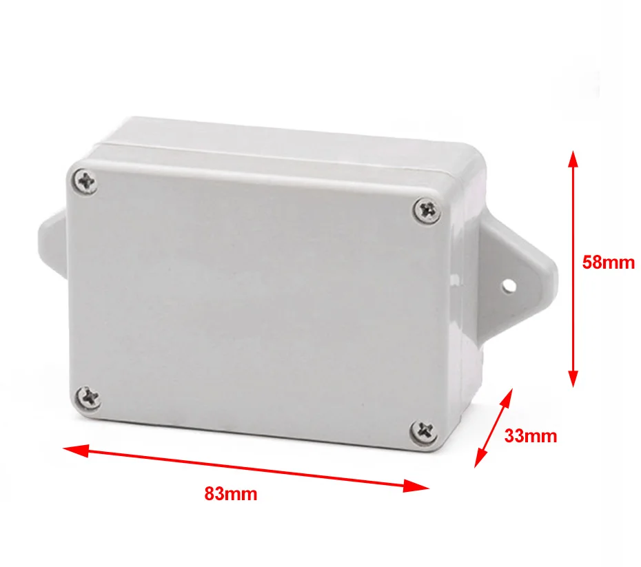 83x58x33 мм Водонепроницаемая IP65 пластиковая электрическая распределительная коробка с фиксированными ушами для внутреннего/наружного шасси