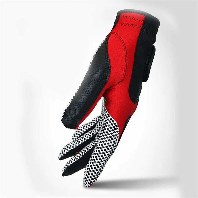 1 шт. PGM левосторонние перчатки для гольфа Спорт на открытом воздухе высокая эластичность Leica ткань дышащая Нескользящая Спортивная одежда для мужчин - Цвет: Красный