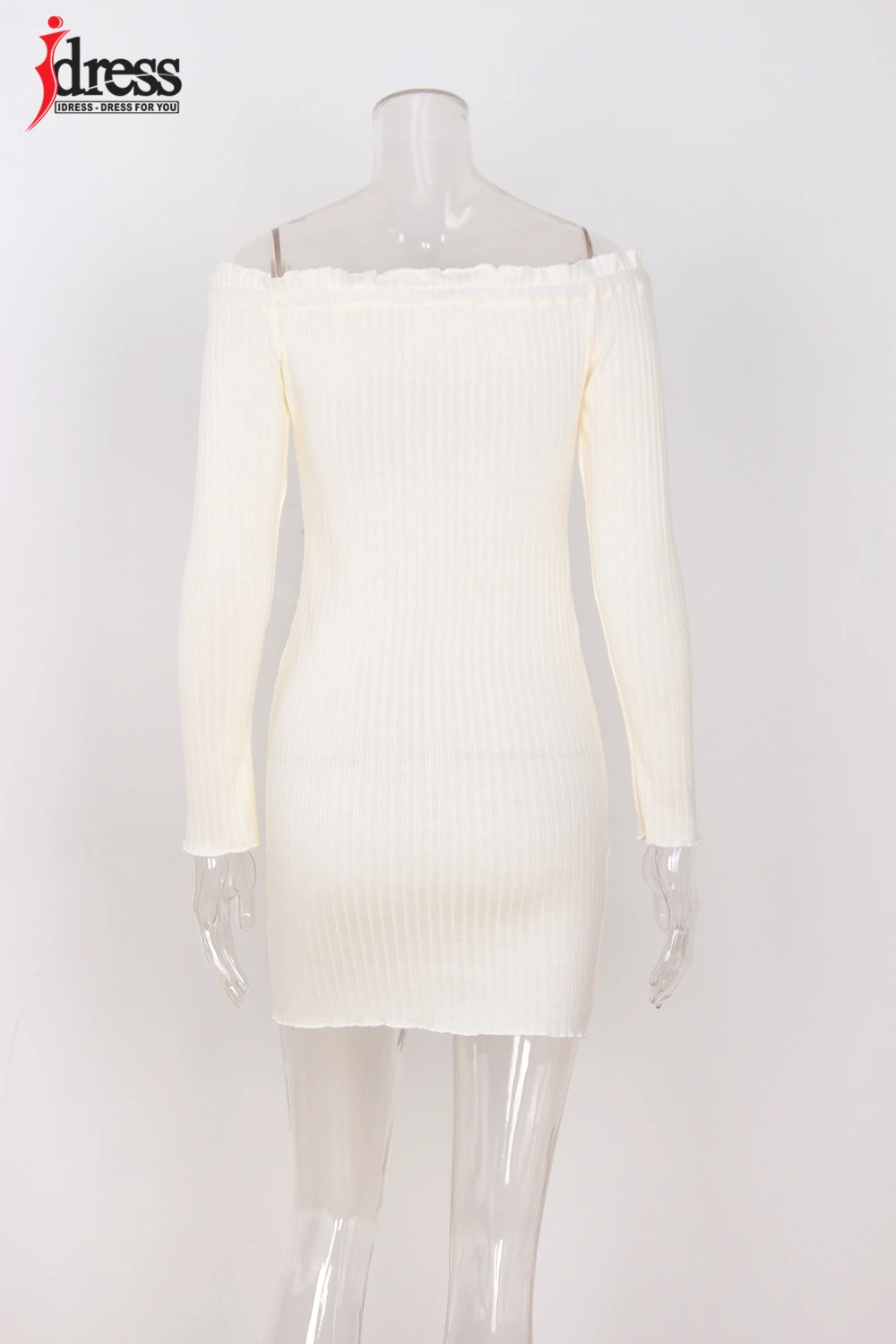 IDress Women Clothing Fashion 2017 Sexy Dress Club Wear Slash Neck Bodycon Dress Online Shopping Club Factory Party Knit Dresses (3)