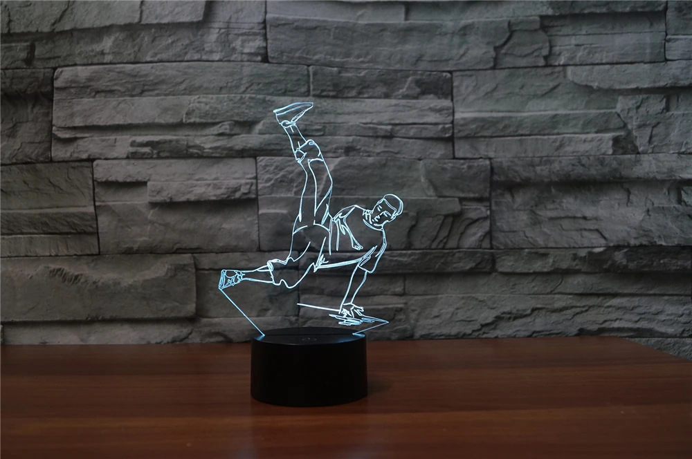 Хип хоп танцор 3D свет Иллюзия 3d лампа breakdancing Томас светодиодный 7 видов цветов