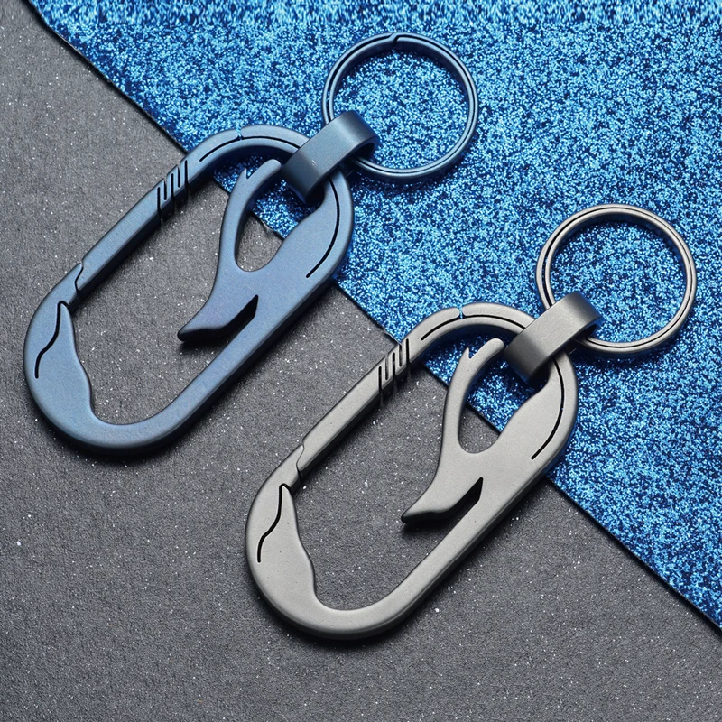 

Real Titanium Men Car Key Chain Cute Creative Penguin Shape Ultra Titanium Keychain Luxury for Key Rings Tool Fathers Day Gifts