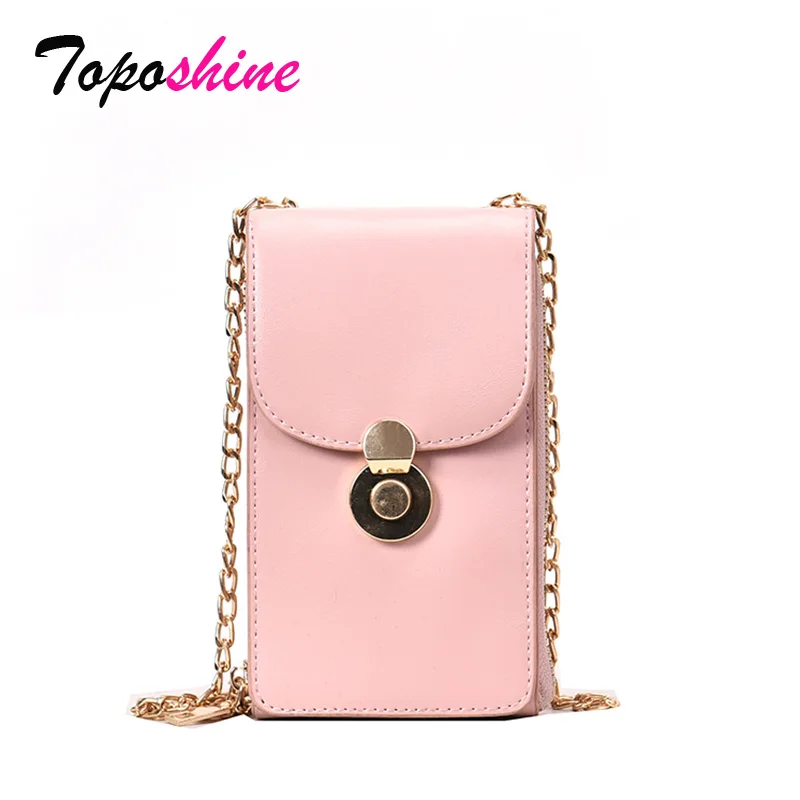 

Toposhine High Quality Mobile Phone Bag Female New Fashion Chain Shoulder Bag Casual Wild Temperament Messenger Bag