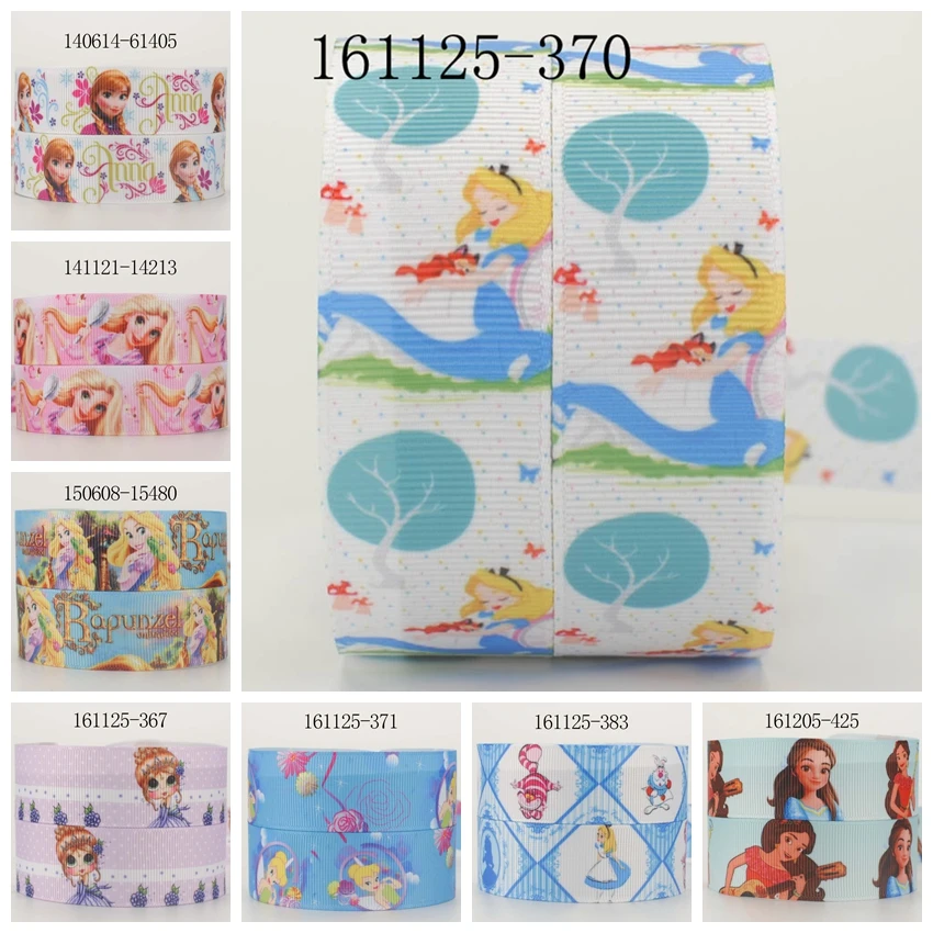 

10yards -different sizes -girl cartoon princess ribbon printed Grosgrain ribbon