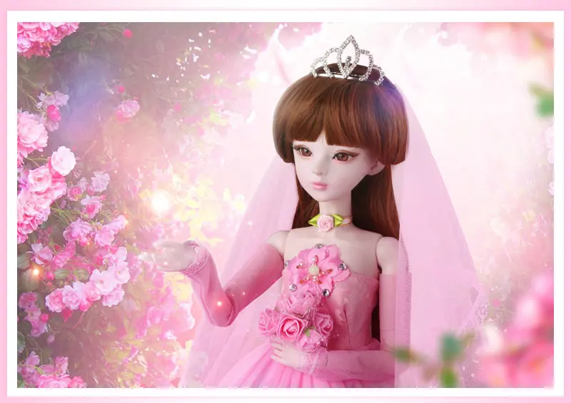 60 см свадебное платье куклы для девочек ручной работы 1/3 Bjd куклы 23 шарнирное тело большая принцесса игрушки для девочек для детей подарок на день рождения