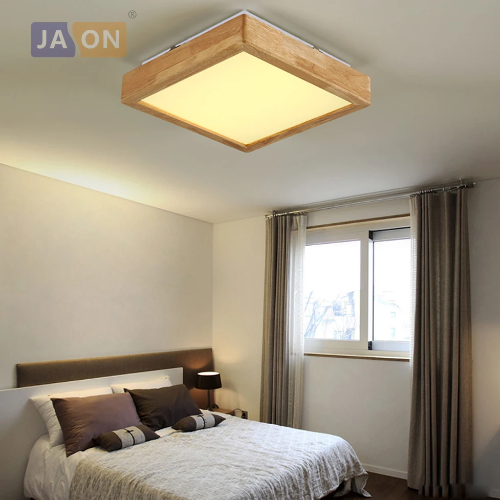 

LED Nordic Wood Iron Acryl Square 9cm Thin LED Lamp.LED Light.Ceiling Lights.LED Ceiling Light. Ceiling Lamp For Bedroom