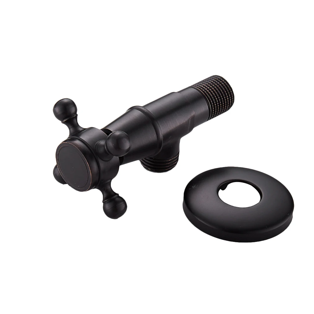 1 шт., угловой клапан для ванной комнаты, матовый черный латунный бессвинцовый запорный клапан Vavle для унитаза, водонагревателя, раковины, кухни