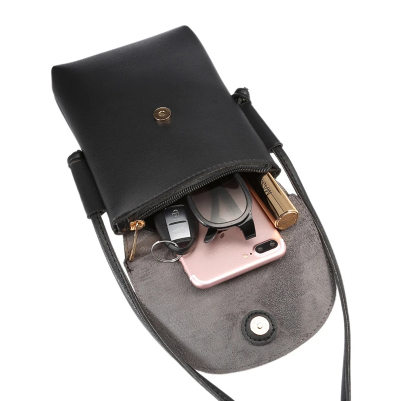 cheap Women Casual Mini Phone Shoulder Bag For Girls Simple Design Crossbody Bag PU Leather Small Phone Bag Bags For Women 2019