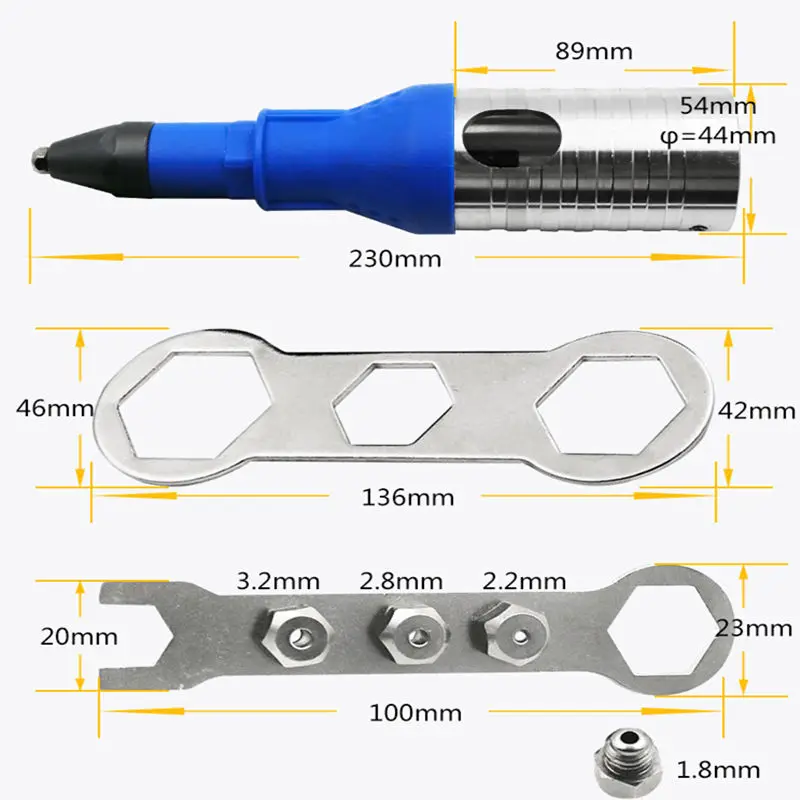 

Upgrade Electric Rivet Nut Gun Riveting Tool Cordless Riveting Drill Adaptor Insert nut tool Multifunction Nail Gun Auto Rivet