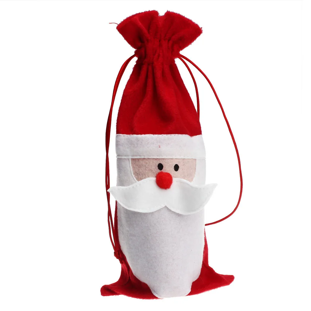 Санта Клаус Рождественский узор крышку бутылки вина милый подарок конфеты сумка новогоднее; Рождественское украшение поставки sep13