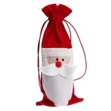 Санта Клаус Рождественский узор крышку бутылки вина милый подарок конфеты сумка новогоднее; Рождественское украшение поставки sep13