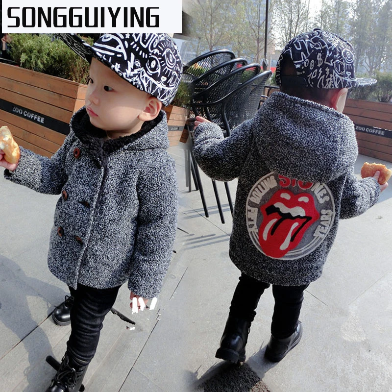 SONGGUIYING/модные весенне-осенние зимние куртки для мальчиков; пальто; теплая детская куртка; детское шерстяное пальто; Верхняя одежда для мальчиков; A39