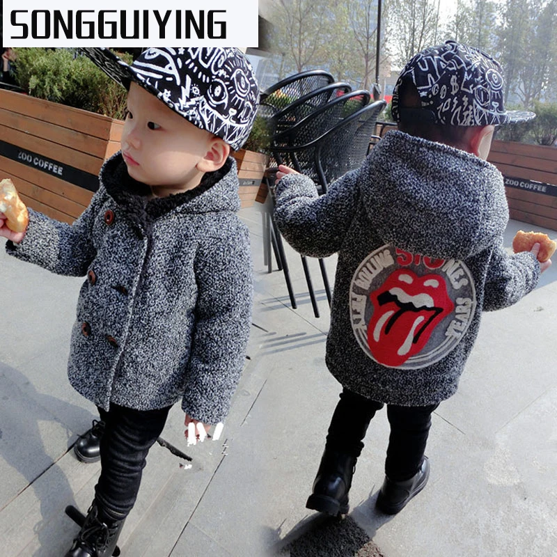 

SONGGUIYING A39 Fashion Spring and Autumn Boy Winter Jackets Coats Warm Baby Kids Jacket Children Woolen Coat Outerwear for Boys