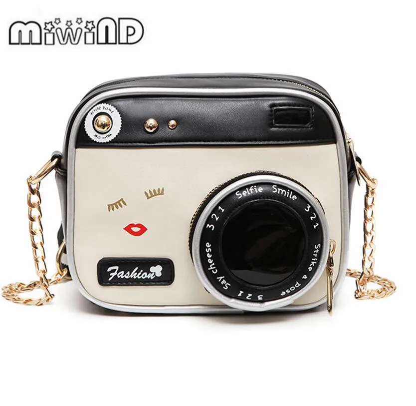 Kopen MIWIND Kleine tassen 2018 meisje vintage fashion lady camera schoudertas vrouwen handtas keten messenger vrouwelijke crossbody tas