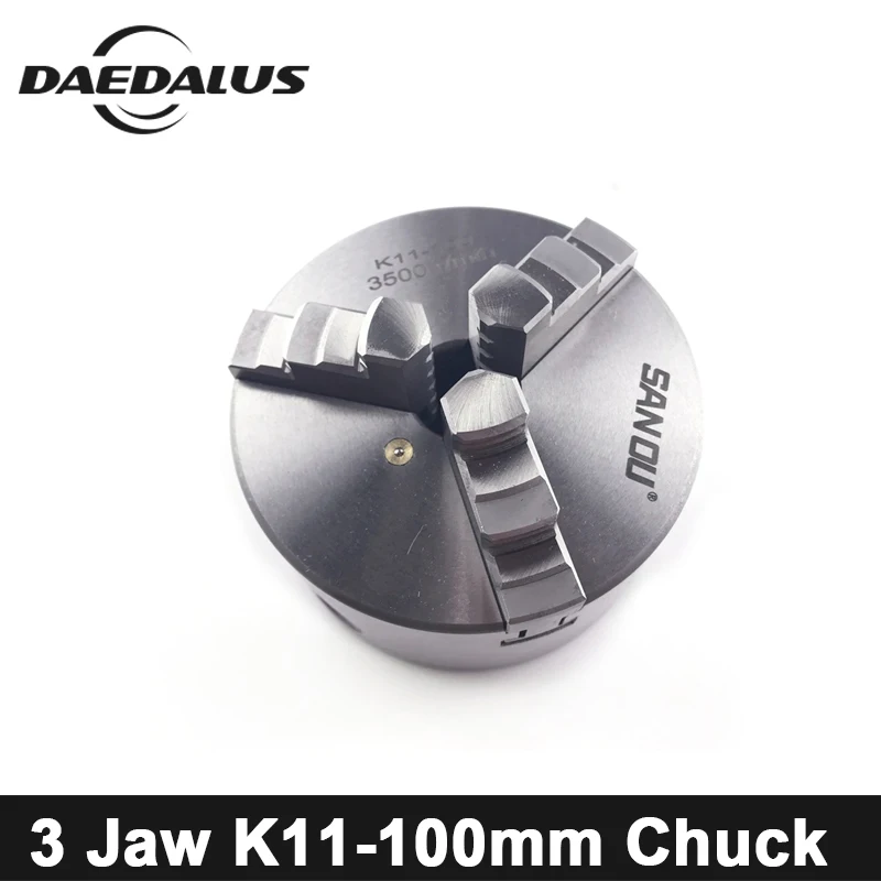 

3Jaw K11-100mm 3'' Lathe Chuck Self Centering Hardened Steel CNC Drilling Milling with Wrench and Screws Hardened Steel