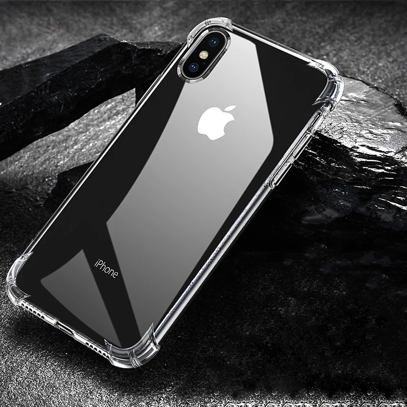 

FULCOL Luxury Anti-knock Transparent Cases For iPhone X 6 6s 7 8 Plus Silicone Phone Cover For iPhone 7 8 X Case Soft TPU Capa