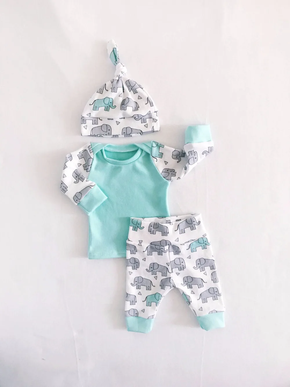 Online Gajah 2 Piece Bayi Lucu Anak Laki laki Pakaian Set Stuff Bayi Anak Laki laki Panjang Lengan Atasan TEE + Topi + celana Bayi Pakaian 1 Tahun