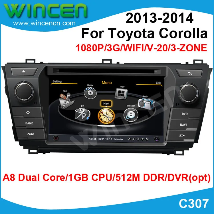 S100 A8 двухъядерный 1080P Автомобильный DVD GPS плеер для Toyota Corolla 2013 on с поддержкой canbus