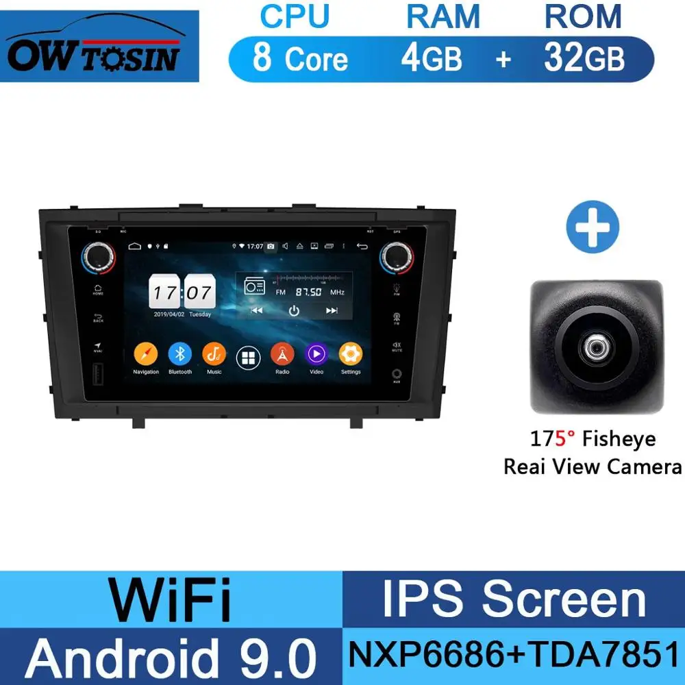 " ips 1024*600 8 ядерный 4G+ 64G Android 9,0 автомобильный dvd-плеер для Toyota Avensis 2009 2010 2011 2012 2013 DSP радио gps - Цвет: 32G Fisheye Camera