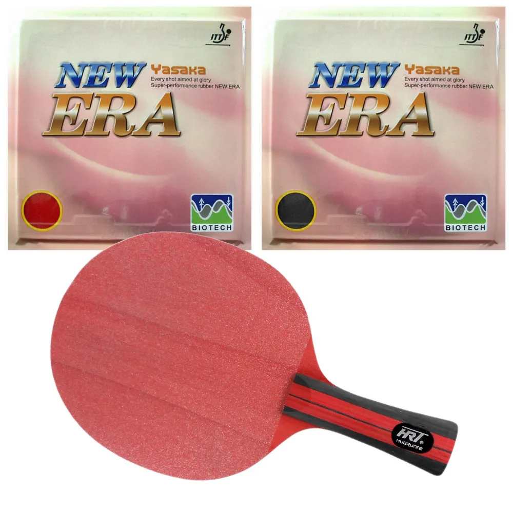 Original Pro Table Tennis Combo Racket HRT Red Crystal Blade with 2x