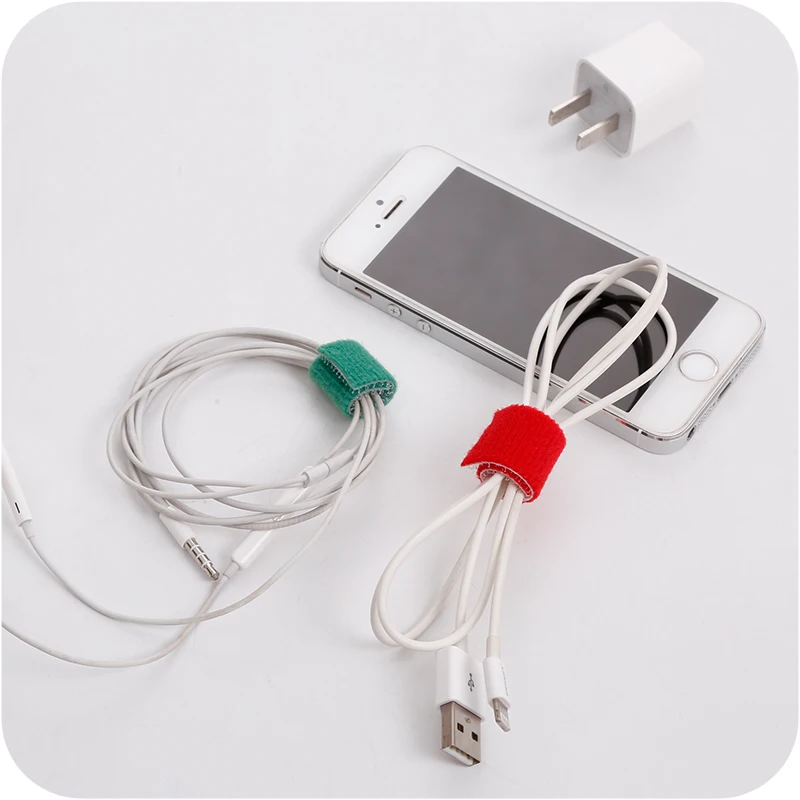 Self-adhesive Black Nylon Cable Winder Ties Wrapped Cord Line Reusable Wire Organizer Management Hook Loop Magic Tape